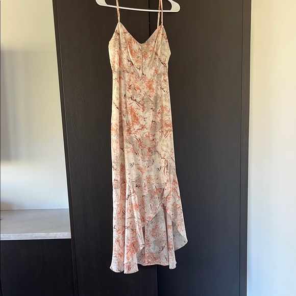 Lush High Low Dress in Cream and Orange - Picture 3 of 5